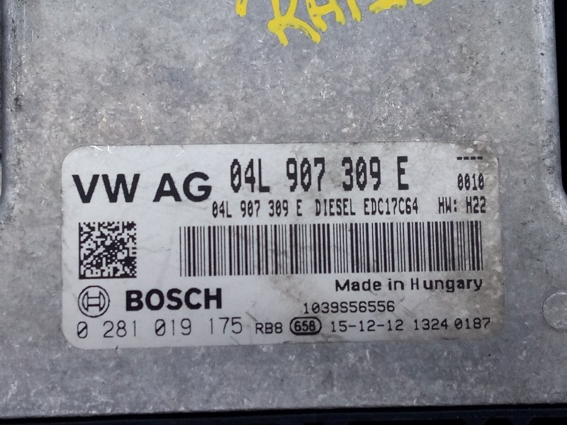 Recambio de centralita motor uce para skoda rapid active referencia OEM IAM 04L907309E 0281019175 E2-A1-10-3