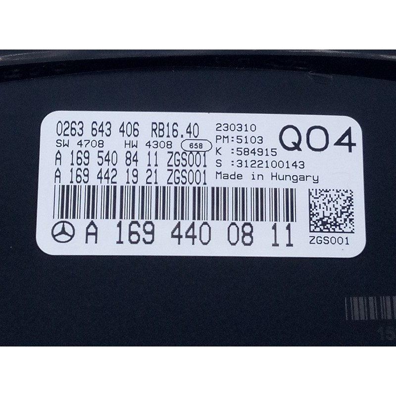 Recambio de cuadro instrumentos para mercedes-benz clase a (w169) a 180 cdi a-edition referencia OEM IAM A1694400811  E3-A1-7-2