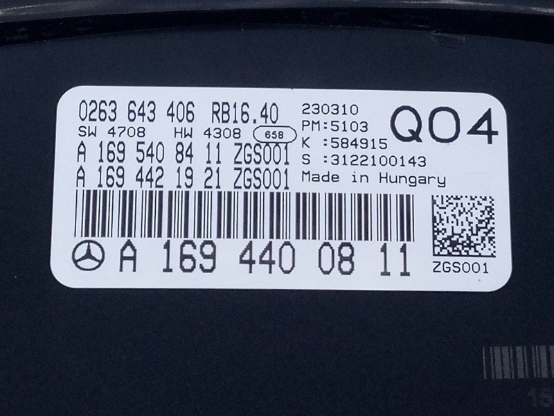 Recambio de cuadro instrumentos para mercedes-benz clase a (w169) a 180 cdi a-edition referencia OEM IAM A1694400811  E3-A1-7-2