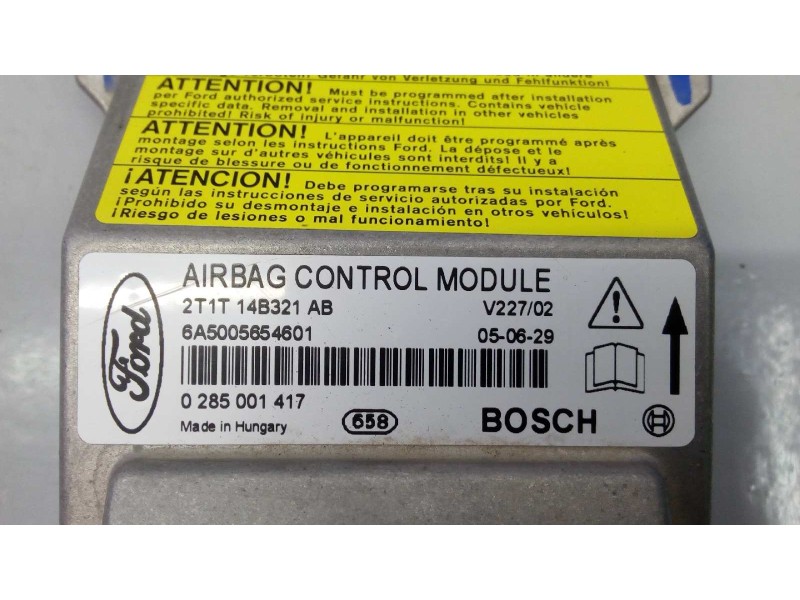 Recambio de centralita airbag para ford transit connect (tc7) referencia OEM IAM 2T1T14B321AB 0285001417 E3-B3-34-1