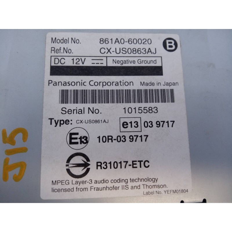 Recambio de modulo electronico para toyota land cruiser (j15) basis referencia OEM IAM 861A060020  E3-B2-8-3