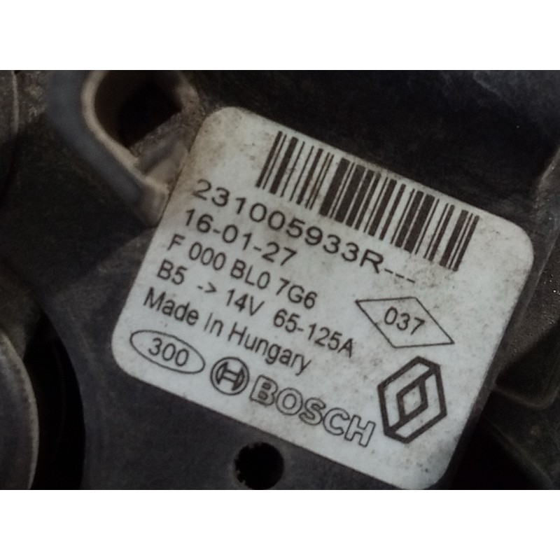 Recambio de alternador para dacia sandero stepway referencia OEM IAM 231005933R  P3-B6-4-2