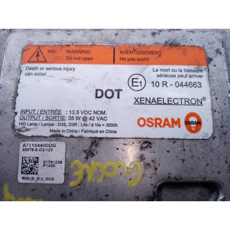 Recambio de centralita faros xenon para land rover evoque dynamic referencia OEM IAM A71154400DG  E3-B3-19-4