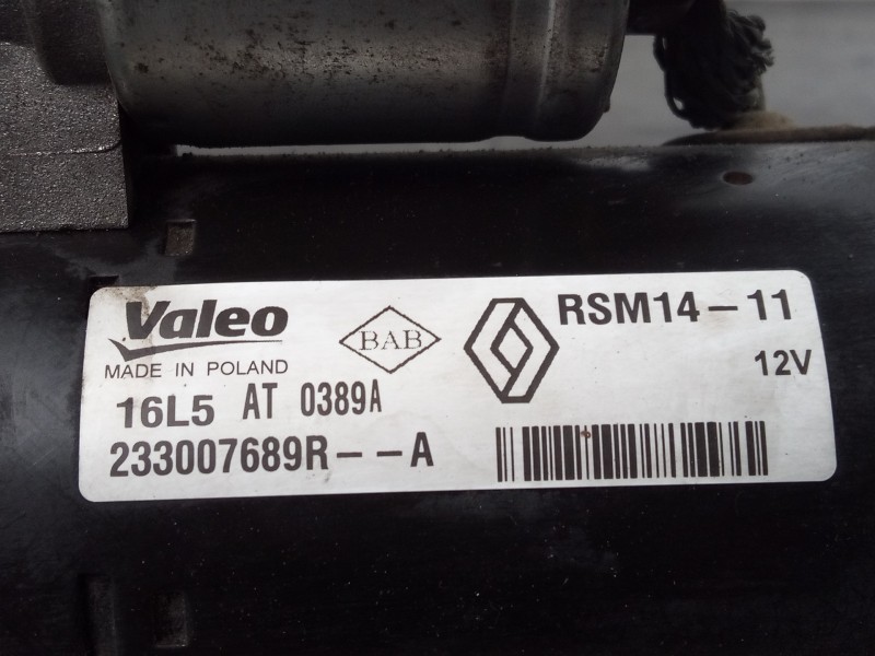 Recambio de motor arranque para dacia sandero stepway referencia OEM IAM 233007689R AT0389A P3-B7-12-3