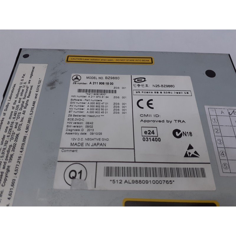 Recambio de sistema navegacion gps para mercedes-benz clase cls (w219) 320 / 350 cdi grand edition (219.322) referencia OEM IAM 
