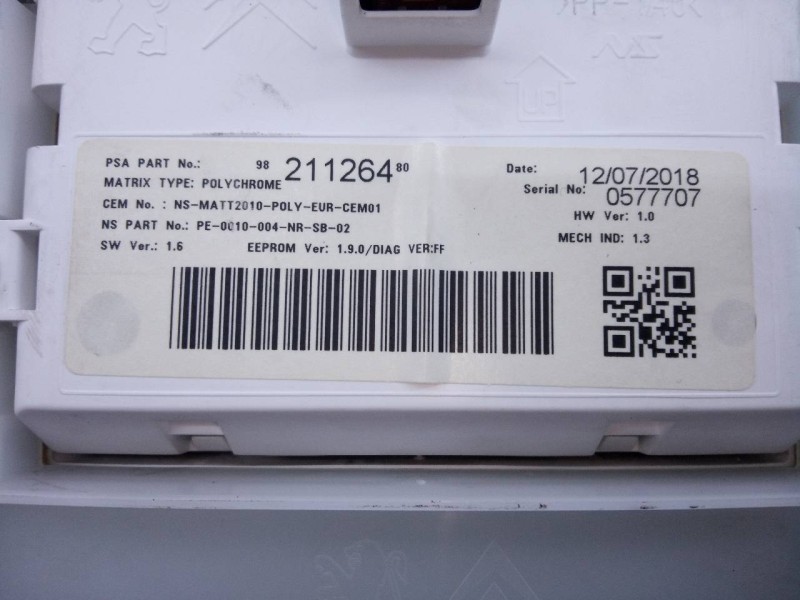 Recambio de cuadro instrumentos para peugeot 208 (p2) allure referencia OEM IAM 9821126480  E3-B2-28-1