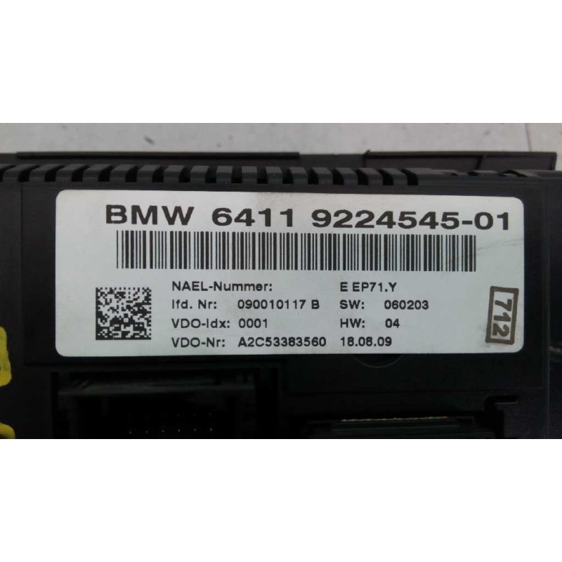 Recambio de mando climatizador para bmw serie 3 touring (e91) 320i referencia OEM IAM 922454501 09001017B E3-A2-39-3