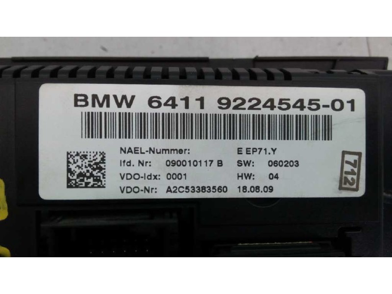 Recambio de mando climatizador para bmw serie 3 touring (e91) 320i referencia OEM IAM 922454501 09001017B E3-A2-39-3
