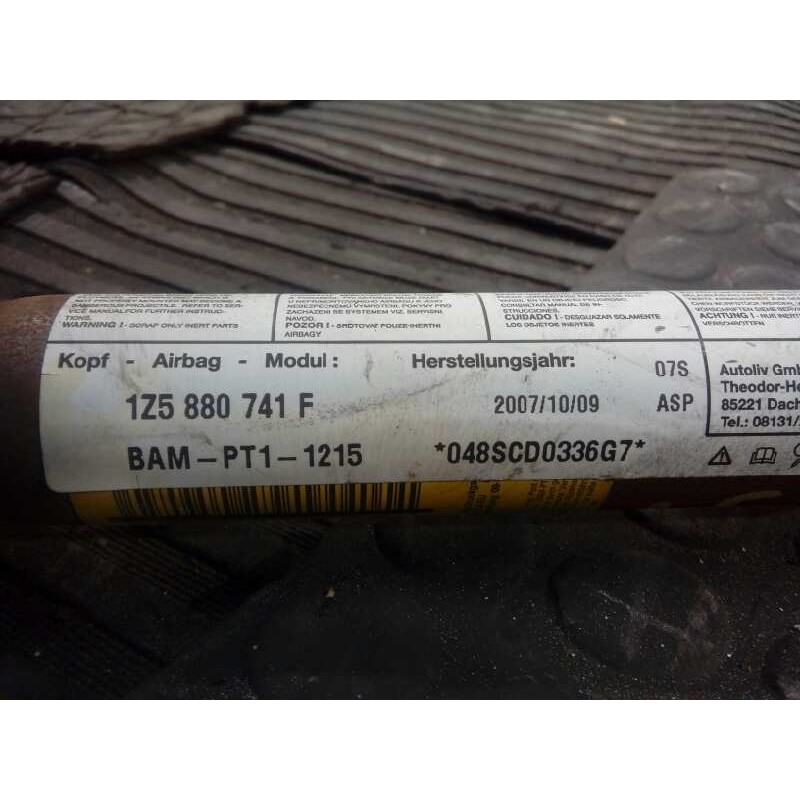 Recambio de airbag cortina delantero izquierdo para skoda octavia berlina (1z3) elegance referencia OEM IAM 1Z5880741F  P2-A2-2
