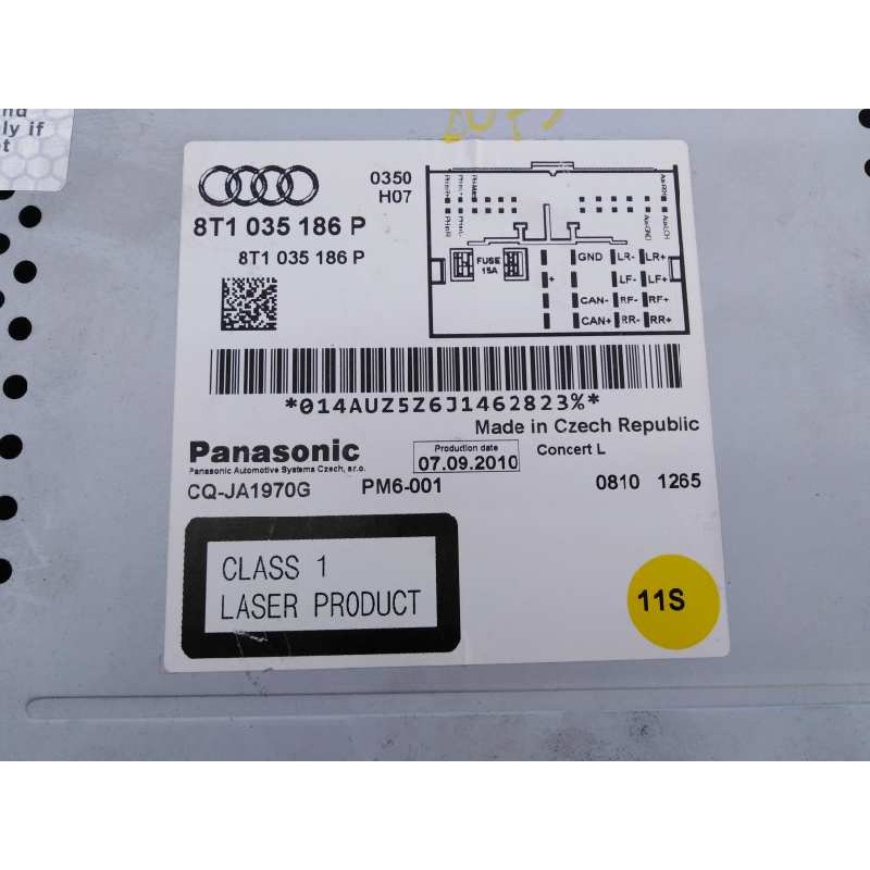 Recambio de sistema audio / radio cd para audi a4 avant (8k5) (2008) básico referencia OEM IAM 8T1057186P 8T0919603F E2-A1-4-1