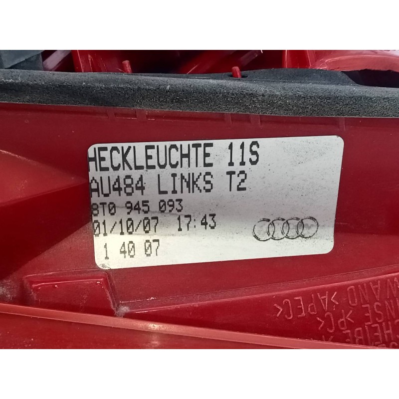 Recambio de piloto trasero izquierdo porton para audi a5 coupe (8t) 3.0 tdi quattro referencia OEM IAM 8T0945093  E1-B6-55-2