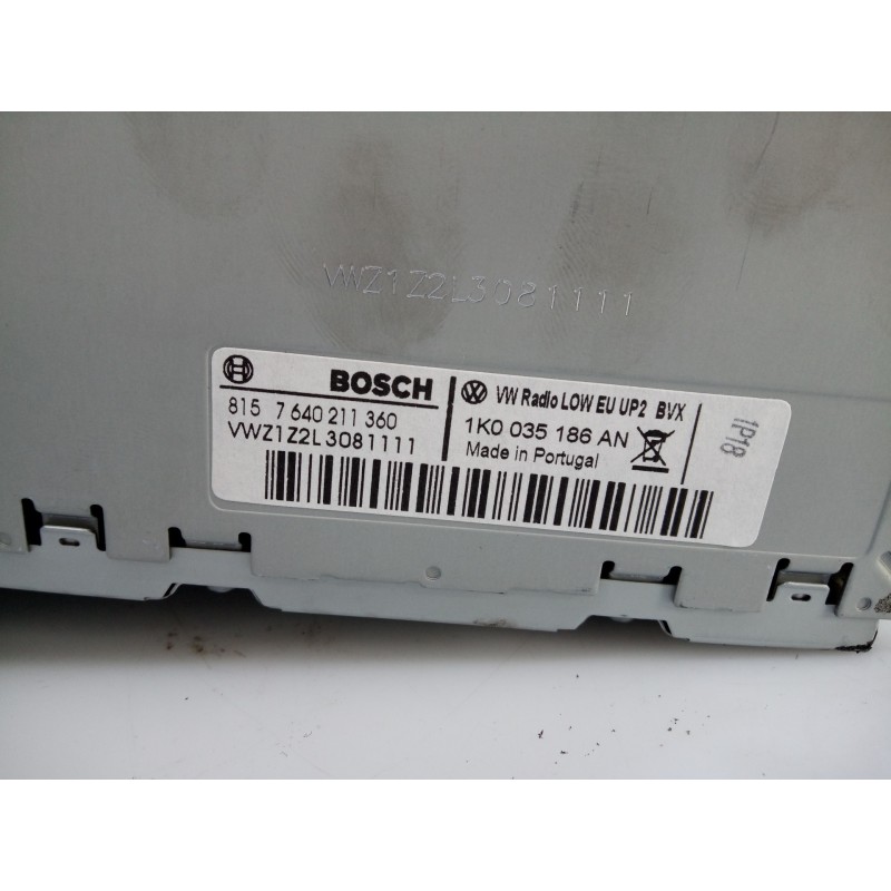 Recambio de sistema audio / radio cd para volkswagen golf vi (5k1) rabbit bluemotion referencia OEM IAM 1K0035186AN VWZ1Z2L30811