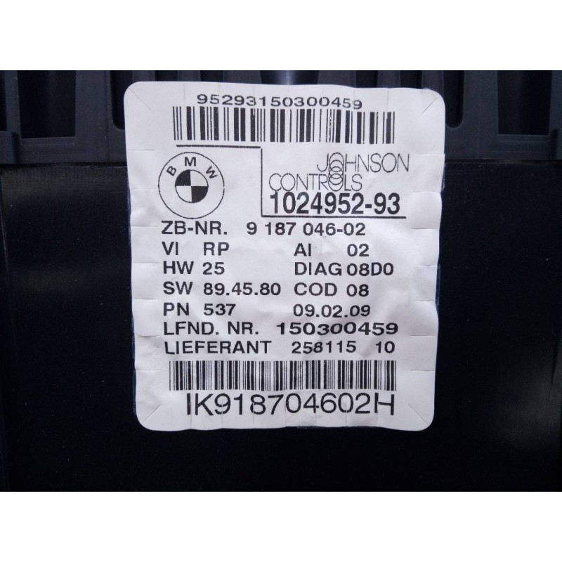 Recambio de cuadro instrumentos para bmw serie 1 berlina (e81/e87) 118d limited sport edition referencia OEM IAM 918704602  E3-A