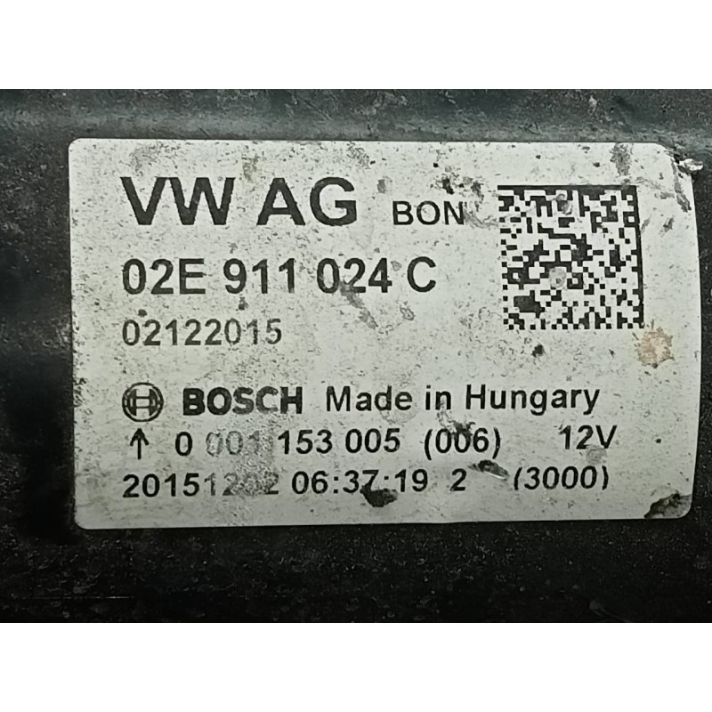 Recambio de motor arranque para volkswagen tiguan (5n2) r-line 4motion bmt referencia OEM IAM 02E911024C 0001153005 P3-A10-8-2