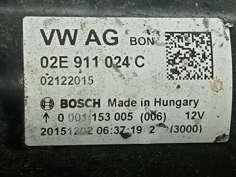 Recambio de motor arranque para volkswagen tiguan (5n2) r-line 4motion bmt referencia OEM IAM 02E911024C 0001153005 P3-A10-8-2