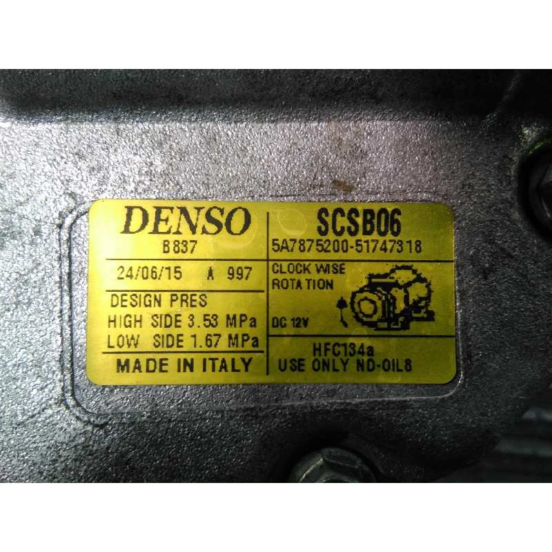Recambio de compresor aire acondicionado para fiat panda (319) lounge referencia OEM IAM SCSB06 5A7875200 P3-B2-8-3