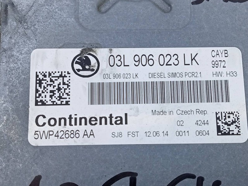 Recambio de centralita motor uce para skoda spaceback (5h) active referencia OEM IAM 03L906023LK 5WP42686AA E2-A1-45-3