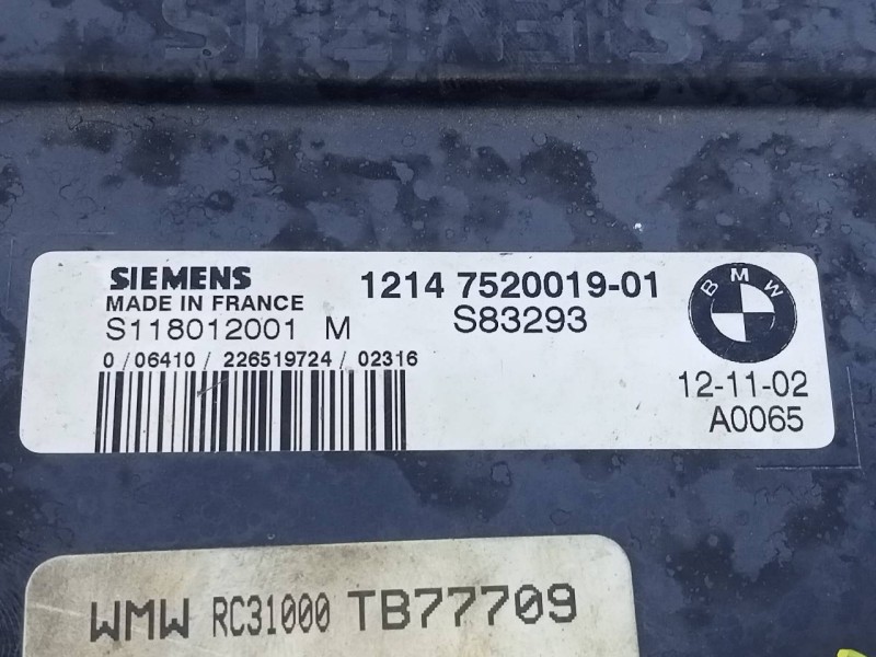 Recambio de centralita motor uce para mini mini (r50,r53) cooper referencia OEM IAM S118012001 1214752001901 E3-A2-50-2