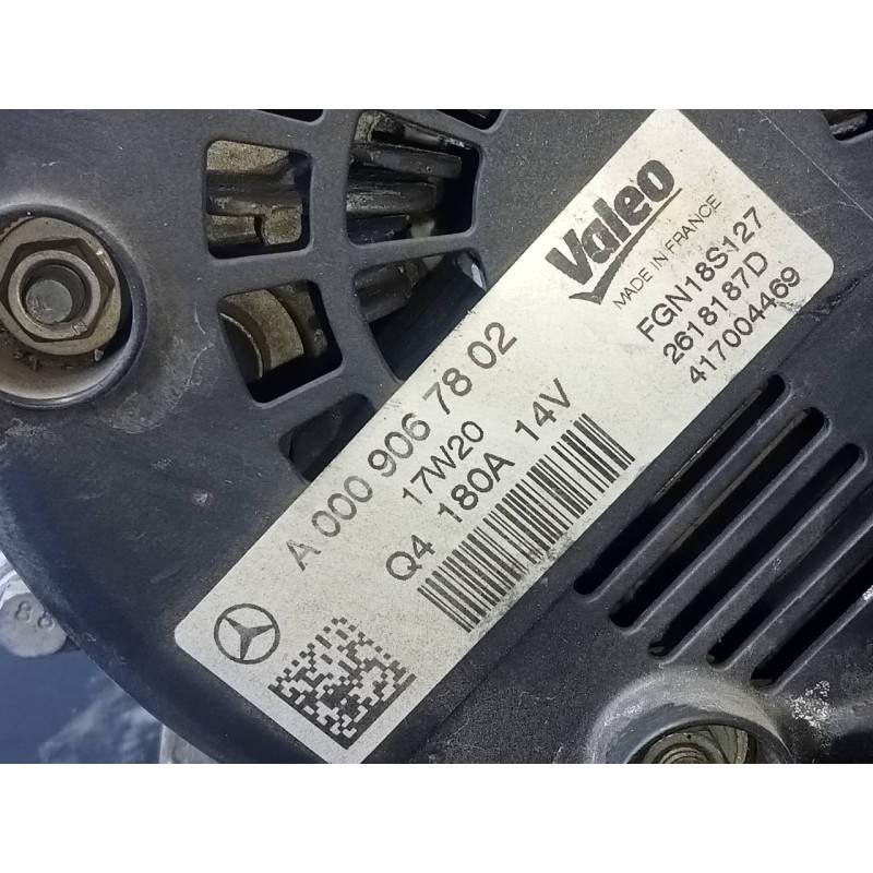 Recambio de alternador para mercedes-benz clase c (w205) lim. c 220 bluetec / d (205.004) referencia OEM IAM A0009067802 FGN18S1