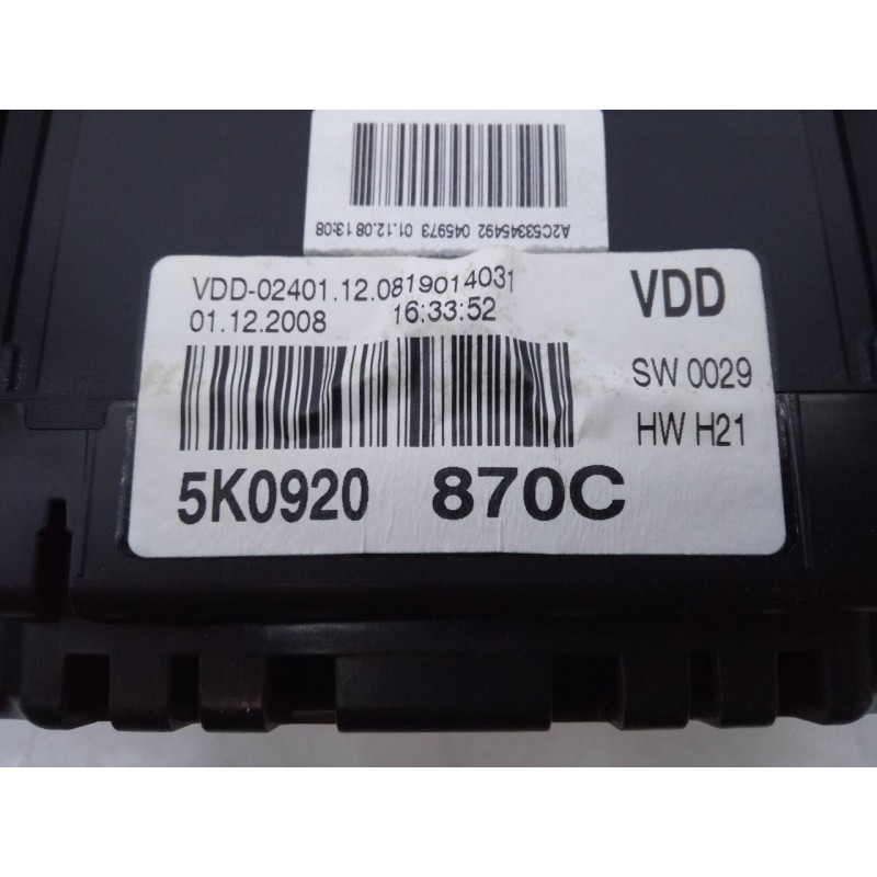 Recambio de cuadro instrumentos para volkswagen golf vi (5k1) cosmo referencia OEM IAM 5K0920870C  E2-A1-13-7