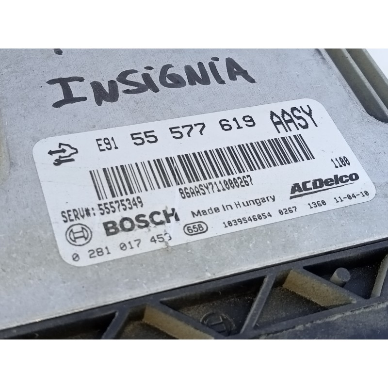 Recambio de centralita motor uce para opel insignia berlina selective referencia OEM IAM 55577619 0281017453 E3-A5-19-2