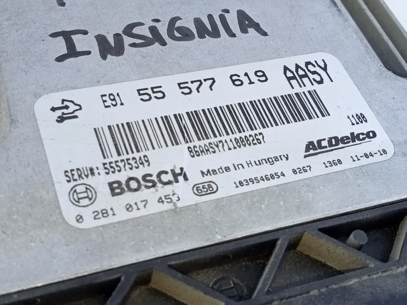 Recambio de centralita motor uce para opel insignia berlina selective referencia OEM IAM 55577619 0281017453 E3-A5-19-2