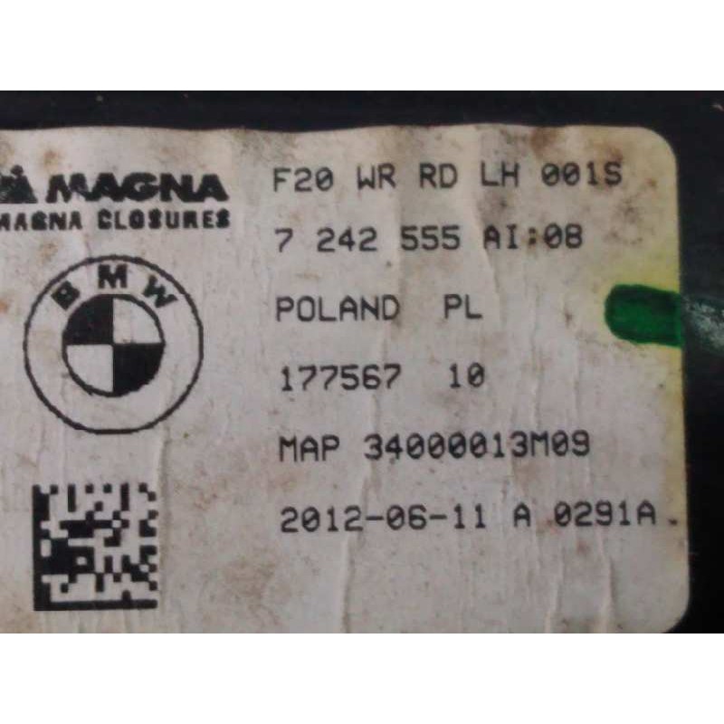 Recambio de elevalunas trasero izquierdo para bmw serie 1 lim. (f20) 116d efficientdynamics edition referencia OEM IAM 7242555 3