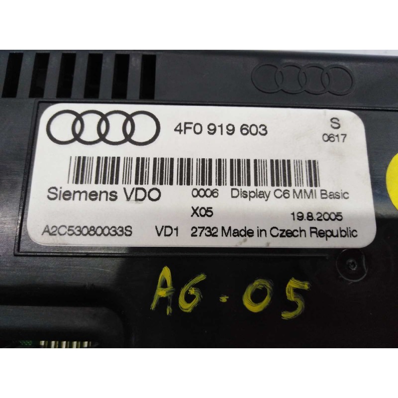 Recambio de pantalla multifuncion para audi a6 berlina (4f2) referencia OEM IAM 4F0919603  E2-A1-8-6