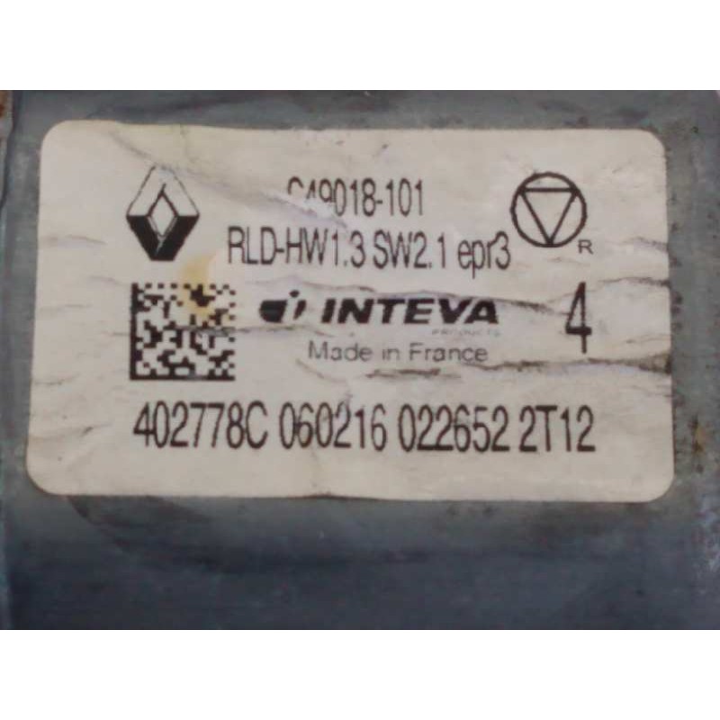 Recambio de elevalunas trasero izquierdo para renault megane iv berlina 5p business referencia OEM IAM 827219072R 402778C0602160