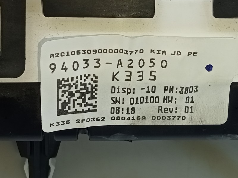 Recambio de cuadro instrumentos para kia cee´d drive referencia OEM IAM 94033A2050  E3-A3-25-4