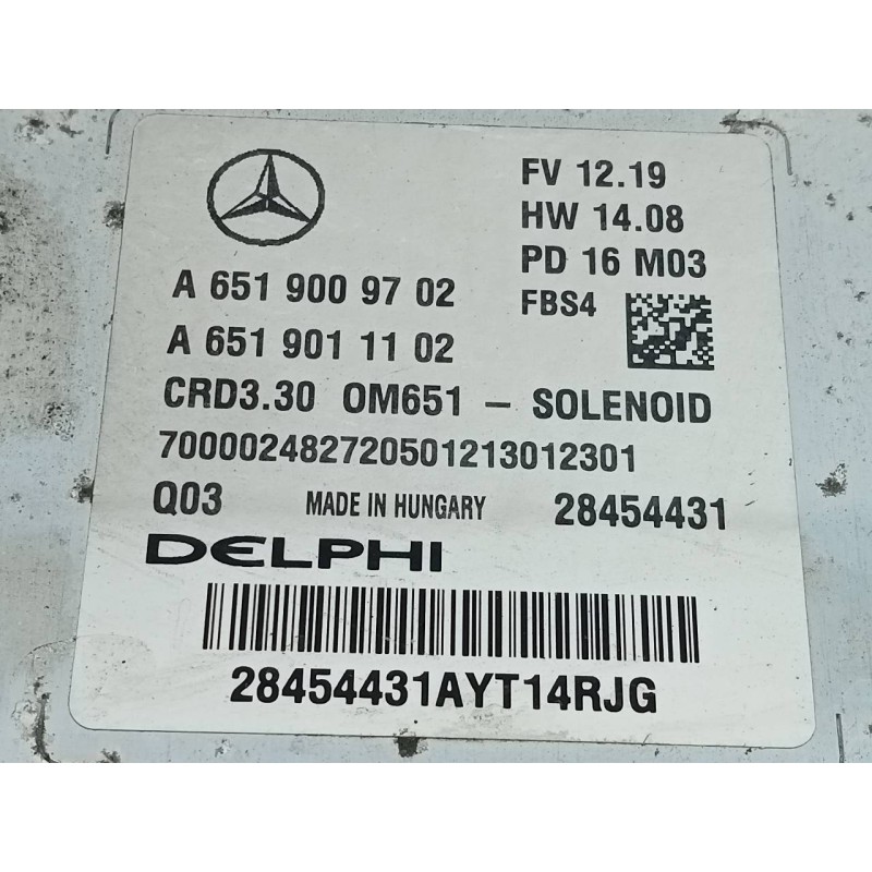 Recambio de centralita motor uce para mercedes-benz clase cla (w117) cla 200 cdi (117.308) referencia OEM IAM A6519009702 284544