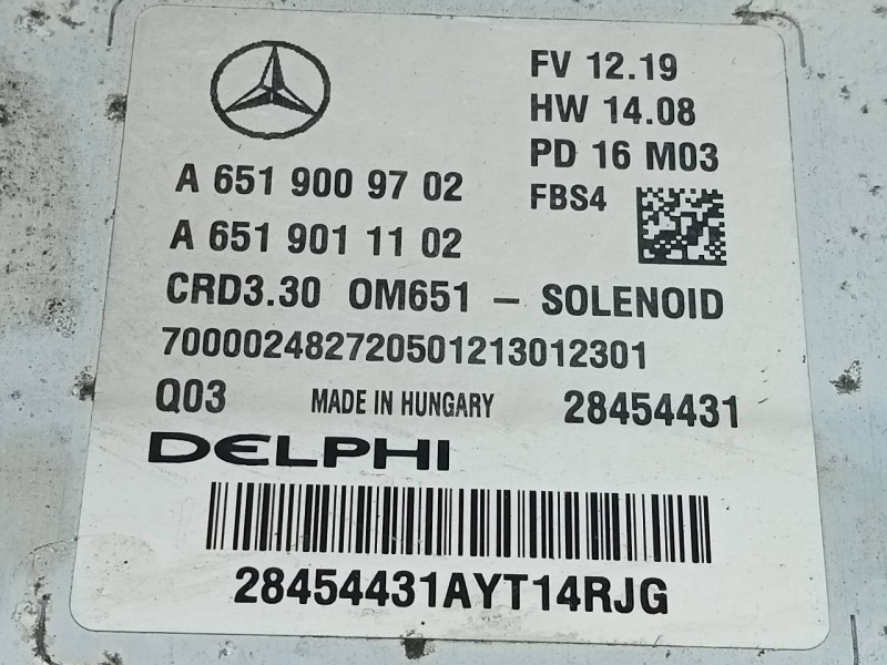 Recambio de centralita motor uce para mercedes-benz clase cla (w117) cla 200 cdi (117.308) referencia OEM IAM A6519009702 284544