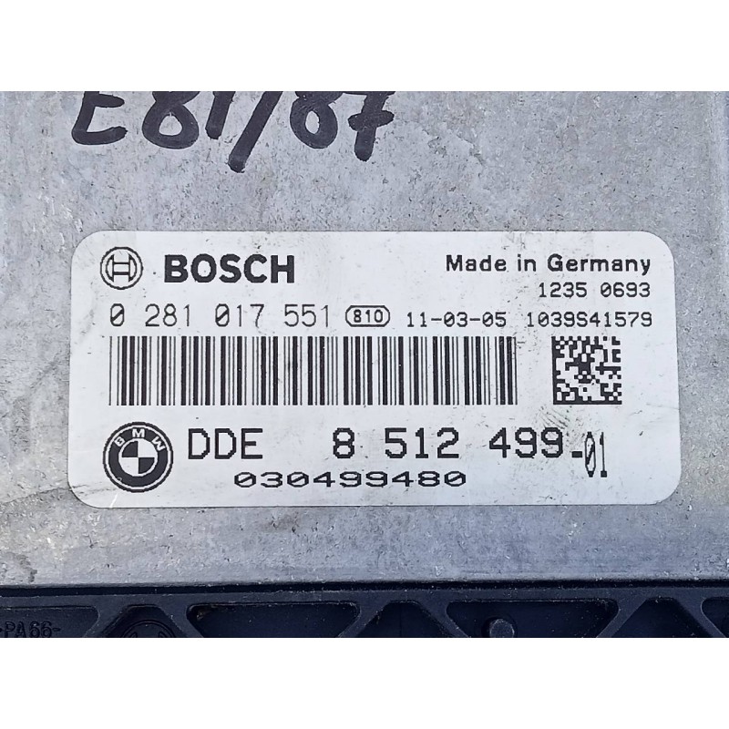 Recambio de centralita motor uce para bmw serie 1 berlina (e81/e87) 116d referencia OEM IAM DDE85125901 0281017551 E3-A2-23-4
