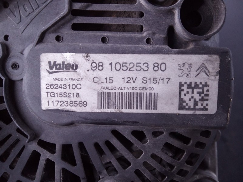 Recambio de alternador para citroën c-elysée shine referencia OEM IAM 9810525380  P3-A5-3-3