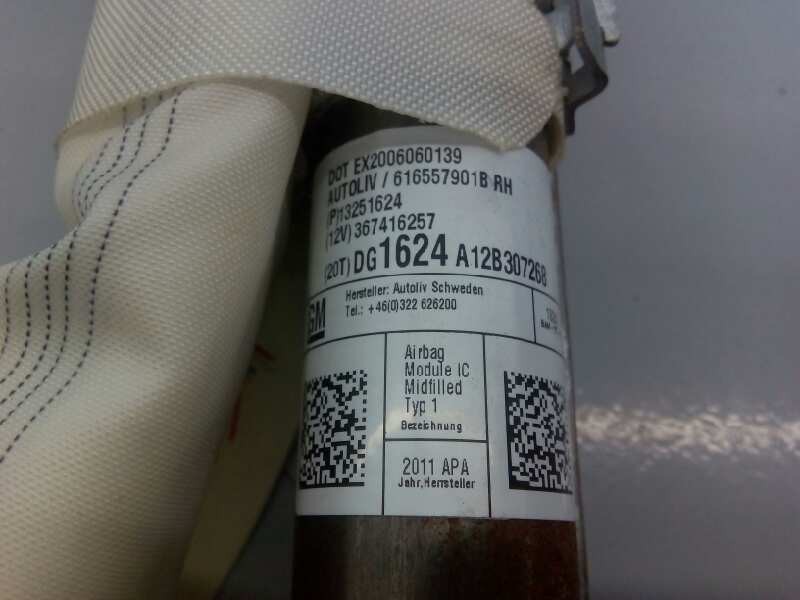 Recambio de airbag cortina delantero derecho para opel zafira tourer selective referencia OEM IAM 13251624 367416257 E2-B6-4-2