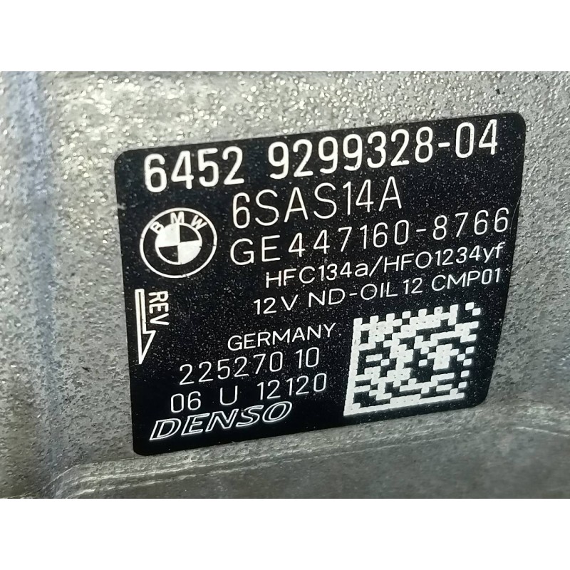 Recambio de compresor aire acondicionado para bmw serie 3 touring (f31) 320d efficientdynamics edition referencia OEM IAM 447160