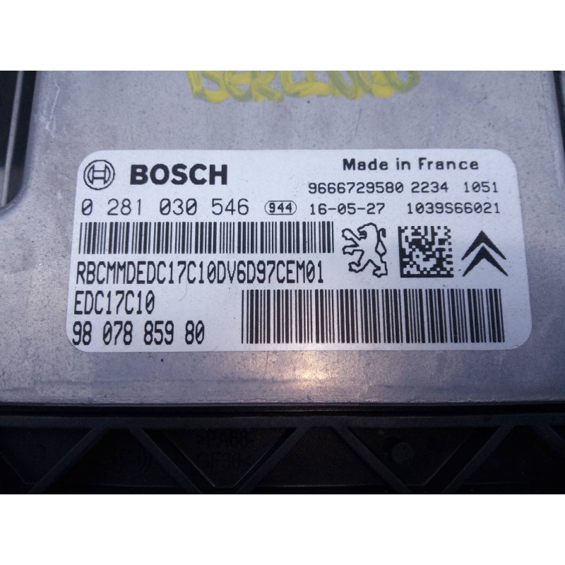 Recambio de centralita motor uce para citroën berlingo cuadro sx referencia OEM IAM 9807885980 0281030546 E3-B2-28-1