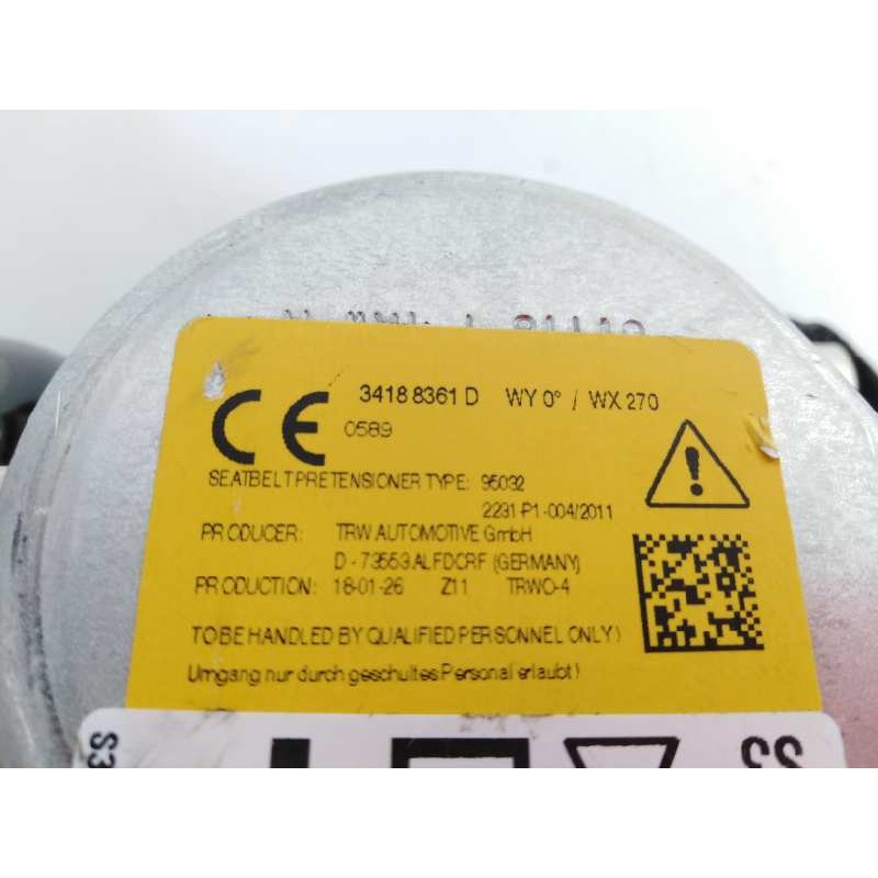 Recambio de cinturon seguridad trasero izquierdo para bmw serie x1 (f48) sdrive18d referencia OEM IAM 34188361D  E1-A3-23-1