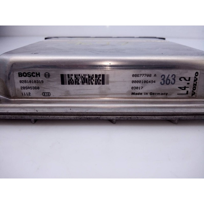 Recambio de centralita motor uce para volvo s60 berlina 2.4 d referencia OEM IAM 0281010319 28SA5360 E3-B5-42-2