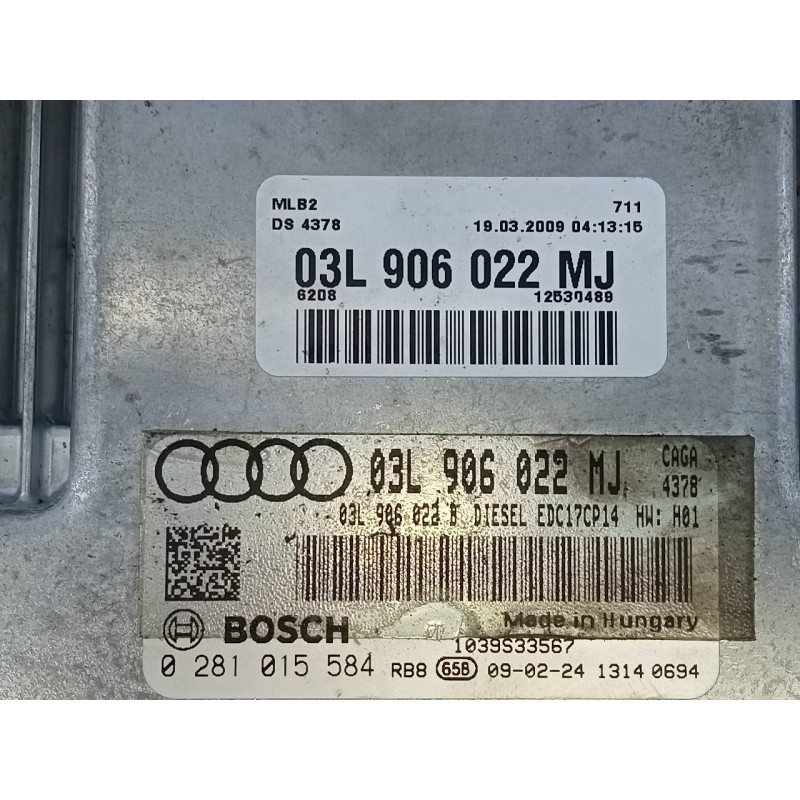 Recambio de centralita motor uce para audi a4 ber. (b8) básico referencia OEM IAM 03L906022 0281015584 E2-A1-15-1