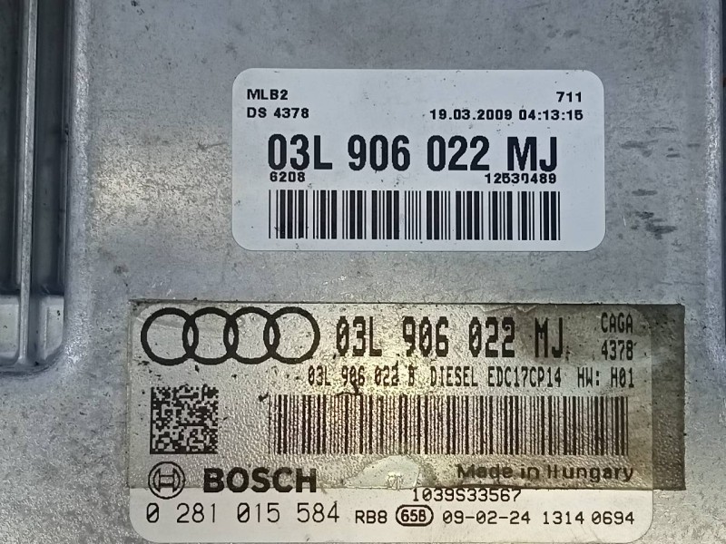 Recambio de centralita motor uce para audi a4 ber. (b8) básico referencia OEM IAM 03L906022 0281015584 E2-A1-15-1
