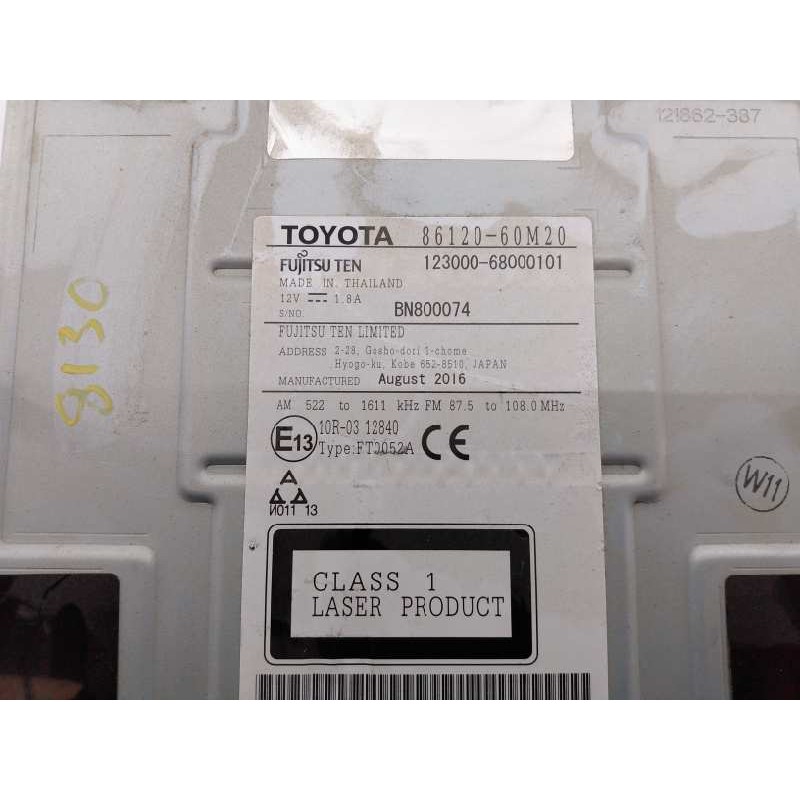 Recambio de sistema audio / radio cd para toyota land cruiser (j15) gx referencia OEM IAM 8612060M20 BN800074 E2-B4-14-2