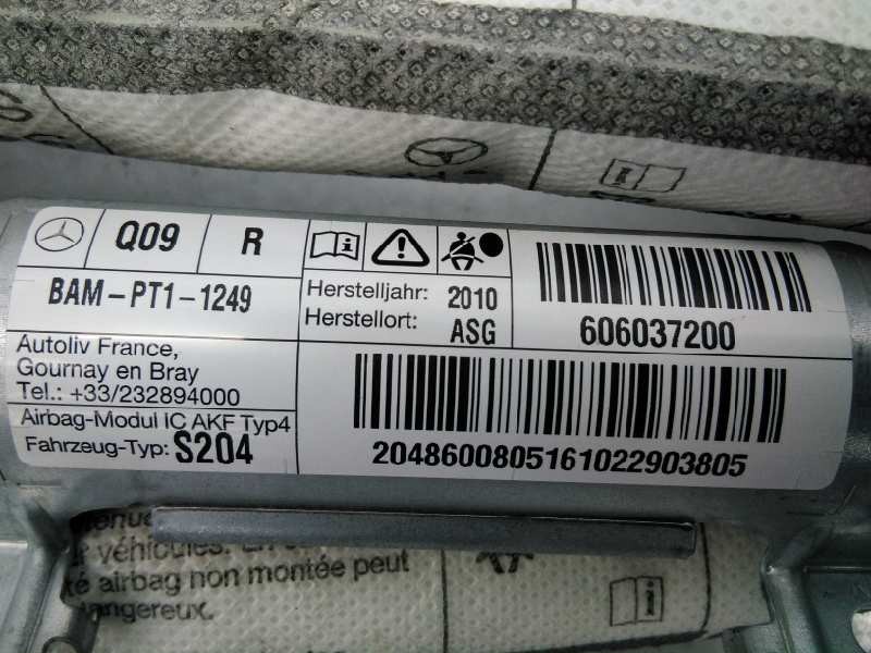 Recambio de airbag cortina delantero derecho para mercedes-benz clase c (w204) familiar c 350 t cdi 4-matic blueefficiency (204.