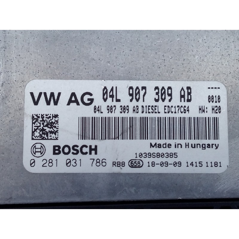 Recambio de centralita motor uce para volkswagen caddy furgón/kombi maxi kombi bmt referencia OEM IAM 04L907309AB 0281031786 E2-