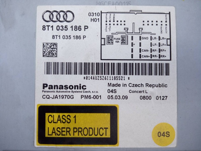 Recambio de sistema audio / radio cd para audi a4 ber. (b8) básico referencia OEM IAM 8T1035186P 8T0919603A E2-A1-15-3