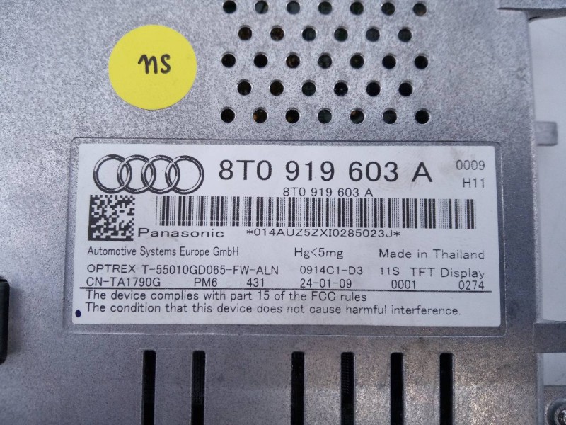 Recambio de sistema audio / radio cd para audi a4 ber. (b8) básico referencia OEM IAM 8T1035186P 8T0919603A E2-A1-15-3