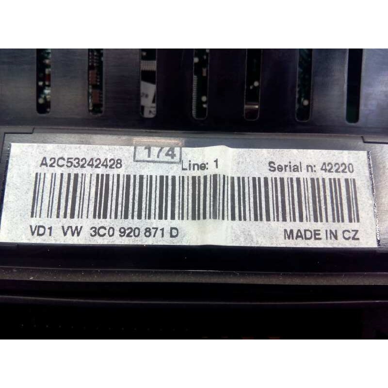 Recambio de cuadro instrumentos para volkswagen passat berlina (3c2) advance referencia OEM IAM 3C0920871D  E2-A1-4-3