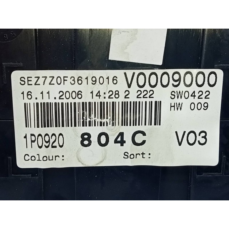Recambio de cuadro instrumentos para seat leon (1p1) reference referencia OEM IAM 1P0920804C  E2-A1-34-1
