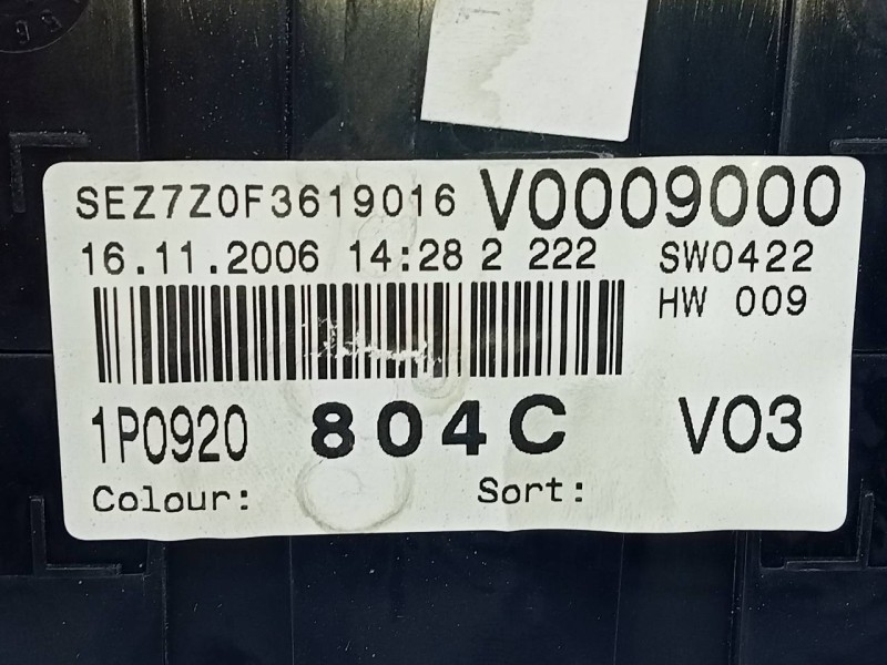 Recambio de cuadro instrumentos para seat leon (1p1) reference referencia OEM IAM 1P0920804C  E2-A1-34-1