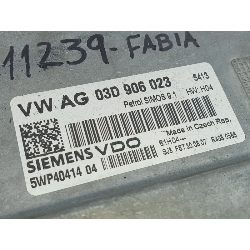 Recambio de centralita motor uce para skoda fabia (5j2 ) young referencia OEM IAM 03D906023 5WP4041404 E2-A1-39-3
